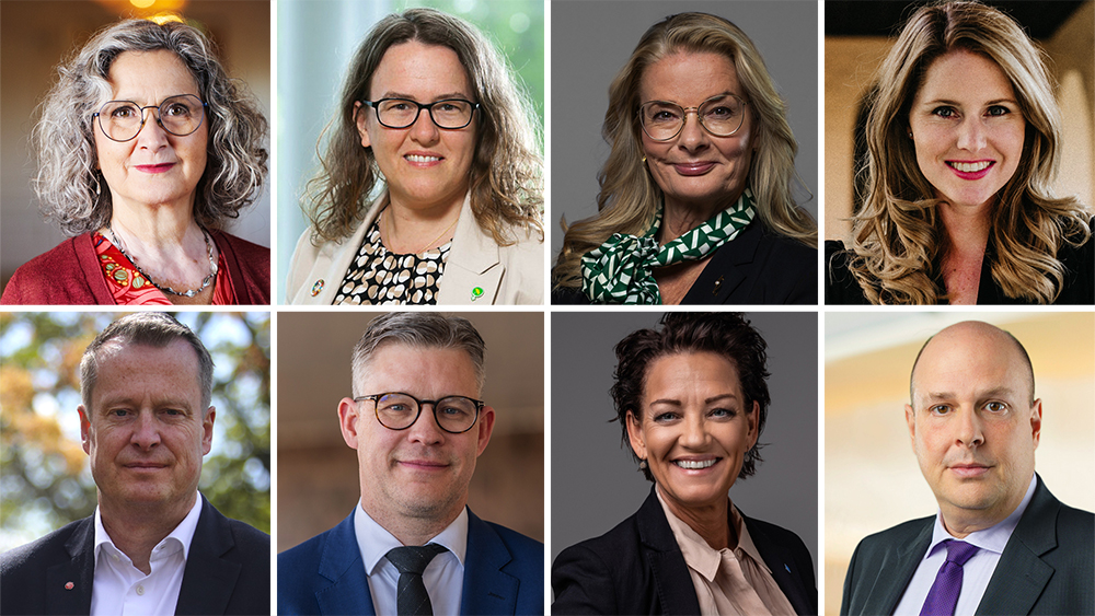 Samtliga företrädare från riksdagspartierna.